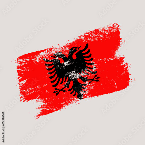 albania grunge flag. vector illustration national flag isolated on light background