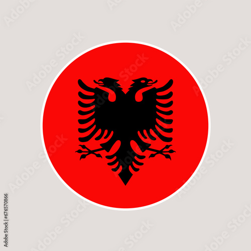 albania circle flag. vector illustration national flag isolated on light background