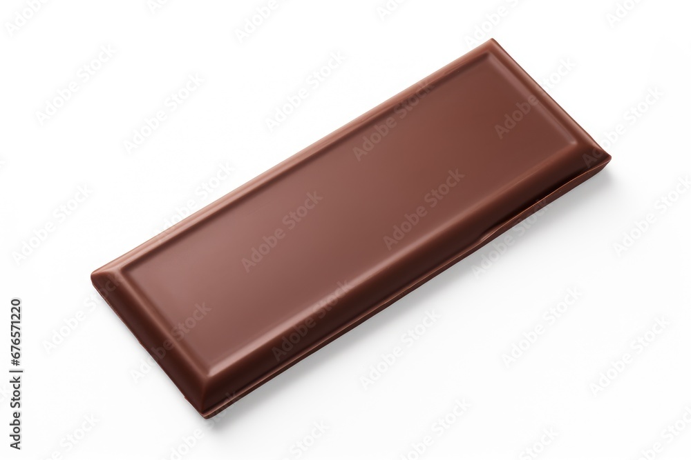 Delicious long line chocolate bar mockup isolated on white background Delicious long line chocolate bar mockup isolated on white background