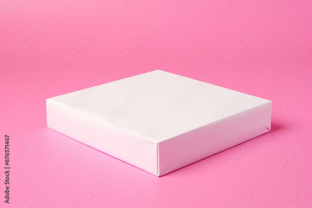 White Package Mockup on Pink Studio Background White Package Mockup on Pink Studio Background