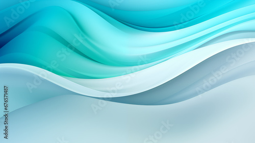Background with abstract wave patterns, minimalism, aqua blue and seafoam green