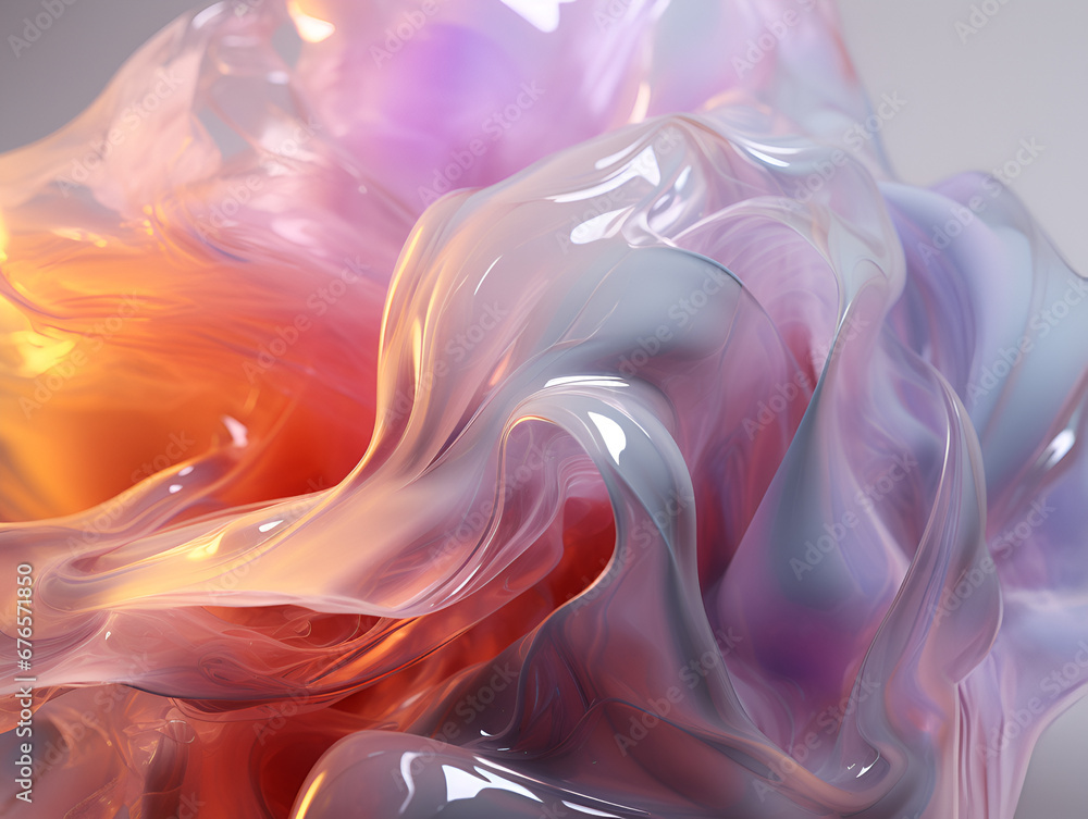 Obraz premium 3d render of abstract organic shapes, ai generated