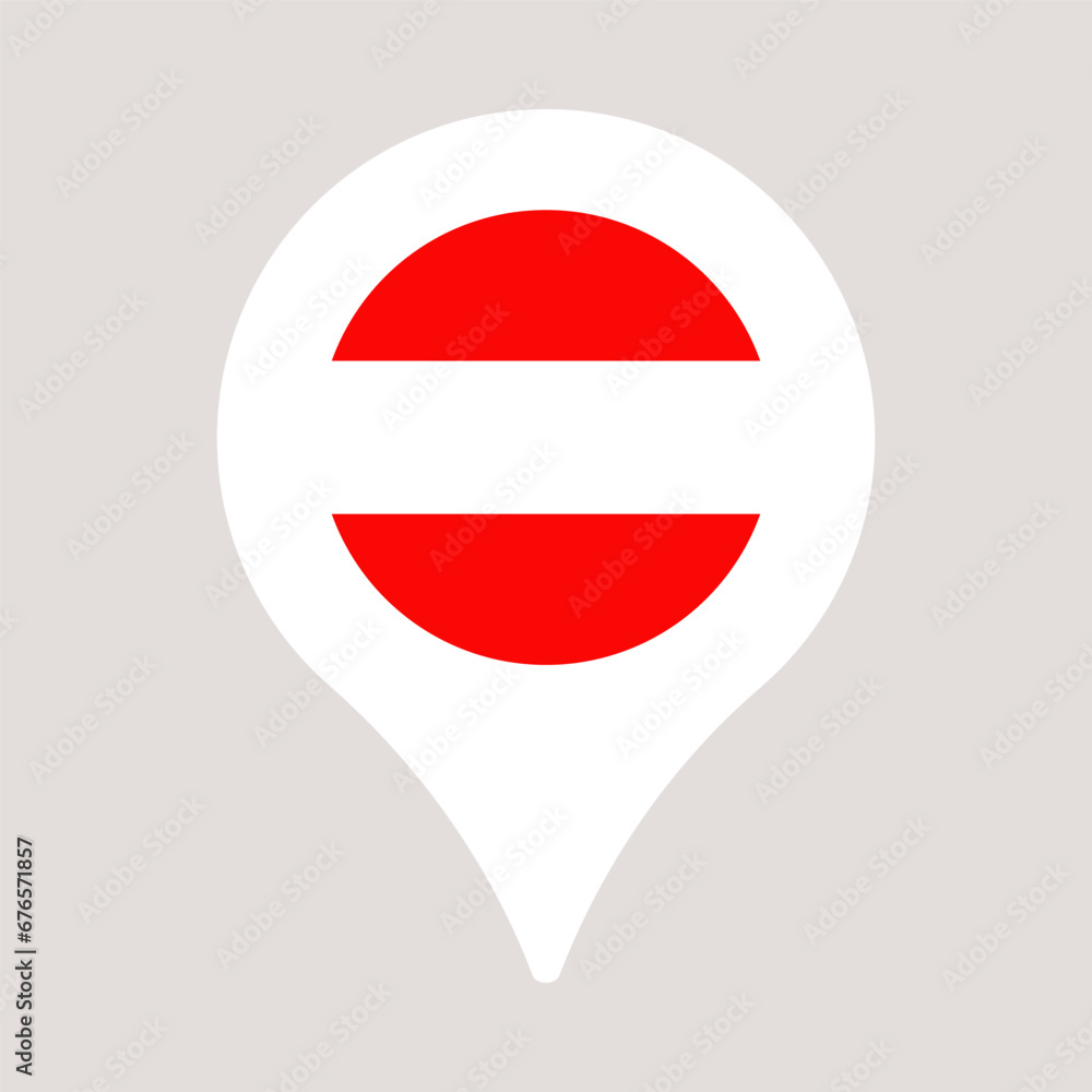 austria pin location flag. vector illustration national flag isolated on light background austria pin location flag. vector illustration national flag isolated on light background