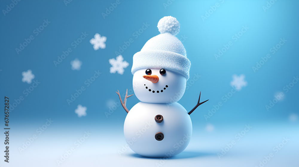3d render of snowman, ai generated 