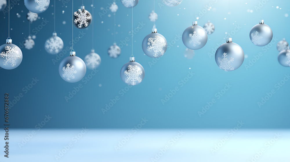 Fototapeta premium 3d render of winter ornaments background