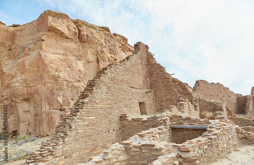 The Pueblo Bonito ruins at Chaco Canyon, New Mexico