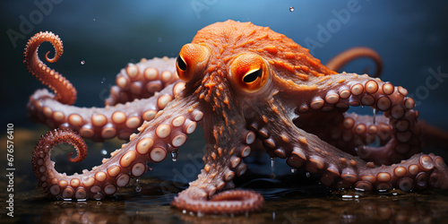 The octopus clutches a small, shiny pebble, its new found plaything © Malika