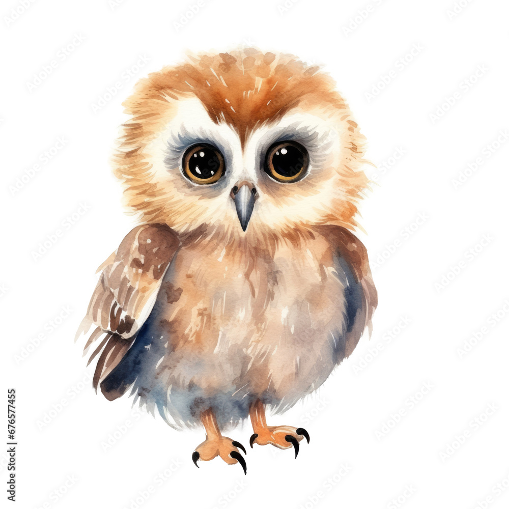 Cute watercolor owl, png Cute watercolor owl, png