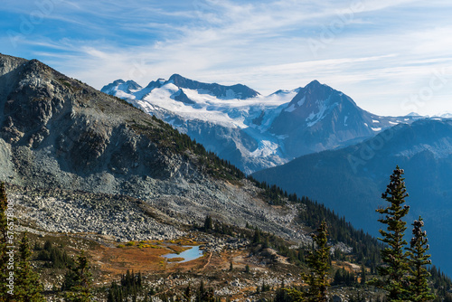 Beautiful views of Whistler and Garibaldi Provincial Park Mountains, British Columbia, Canada
