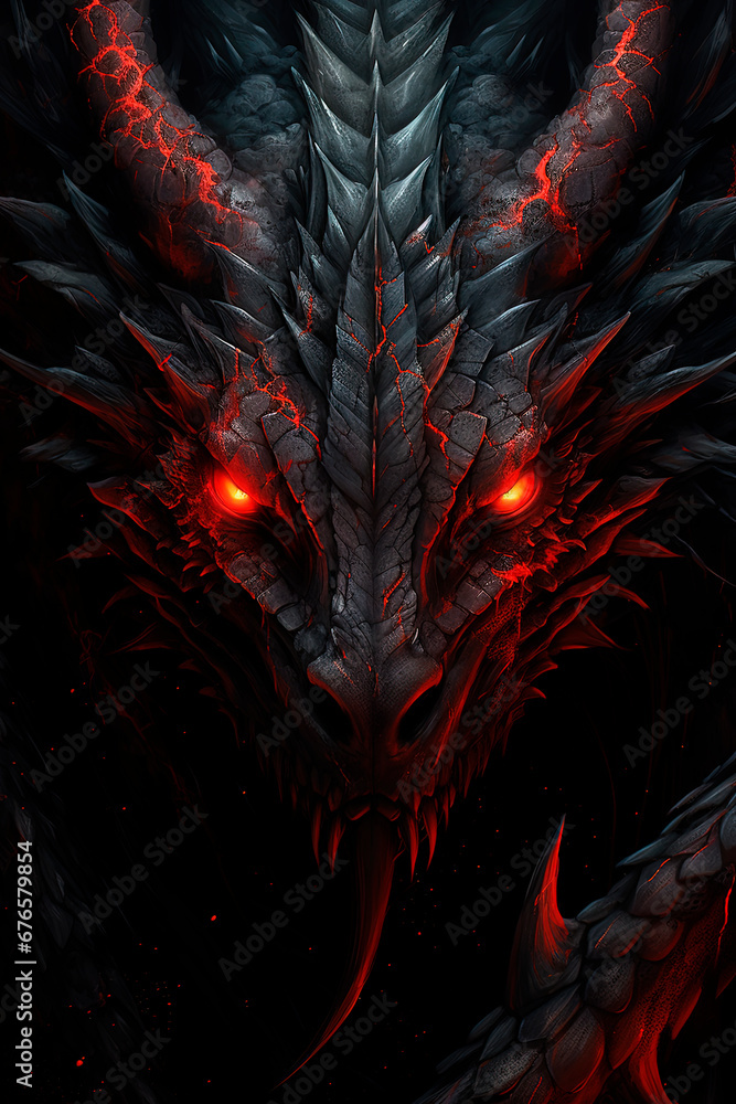 A red fantasy dragon. Generative AI A red fantasy dragon. Generative AI