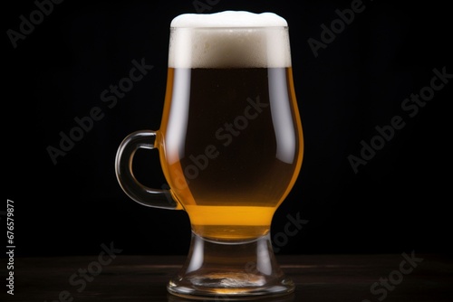image of beer glass with mustache. Generative AI