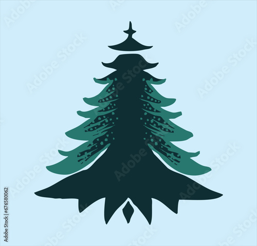 Vector illustration of a spruce tree