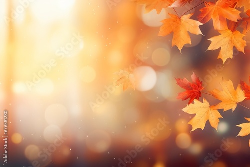 autumn background with leaves, generative ai