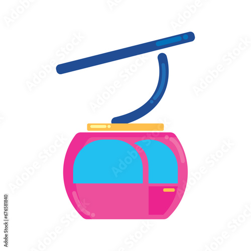 Isolated colored cableway icon Vector