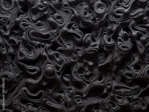 An Abstract textured embossed dark pattern. Wavy pattern with black colors