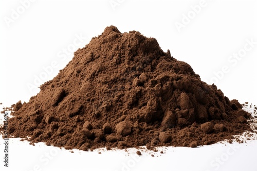 pile of dirt on white background. Generative AI