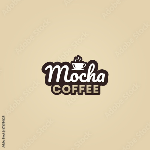 Mocha coffee logo or Mocha coffee label vector isolated in flat style. Best Mocha coffee logo vector for product packaging design element. Mocha coffee label vector for product packaging.