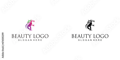 Creative beauty logo design with combination letter from A to Z | hair beauty design| premium vector