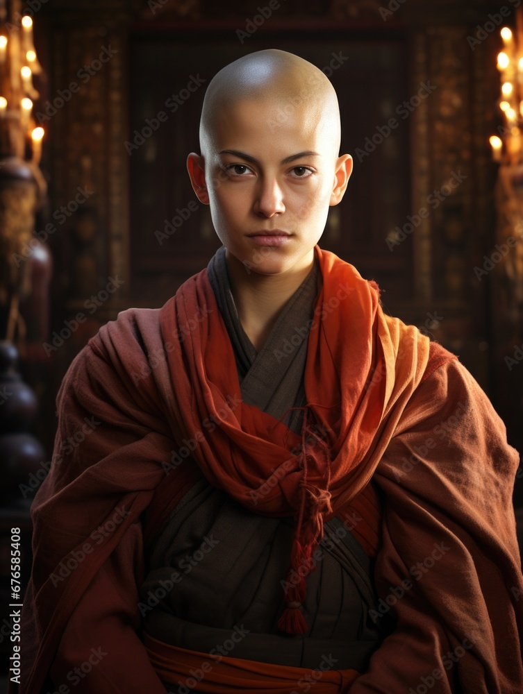 China young female shaolin asia monk in monastery. Spiritual development tranquility, yin yang balance, ascetic, Buddhist monastery, novices Shaolin Temple. China young female shaolin asia monk in monastery. Spiritual development tranquility, yin yang balance, ascetic, Buddhist monastery, novices Shaolin Temple.