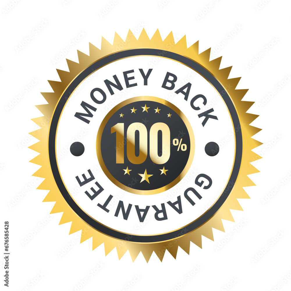 Money Back Customer satisfaction guaranteed gold badge Vector Design Element Web & Print.