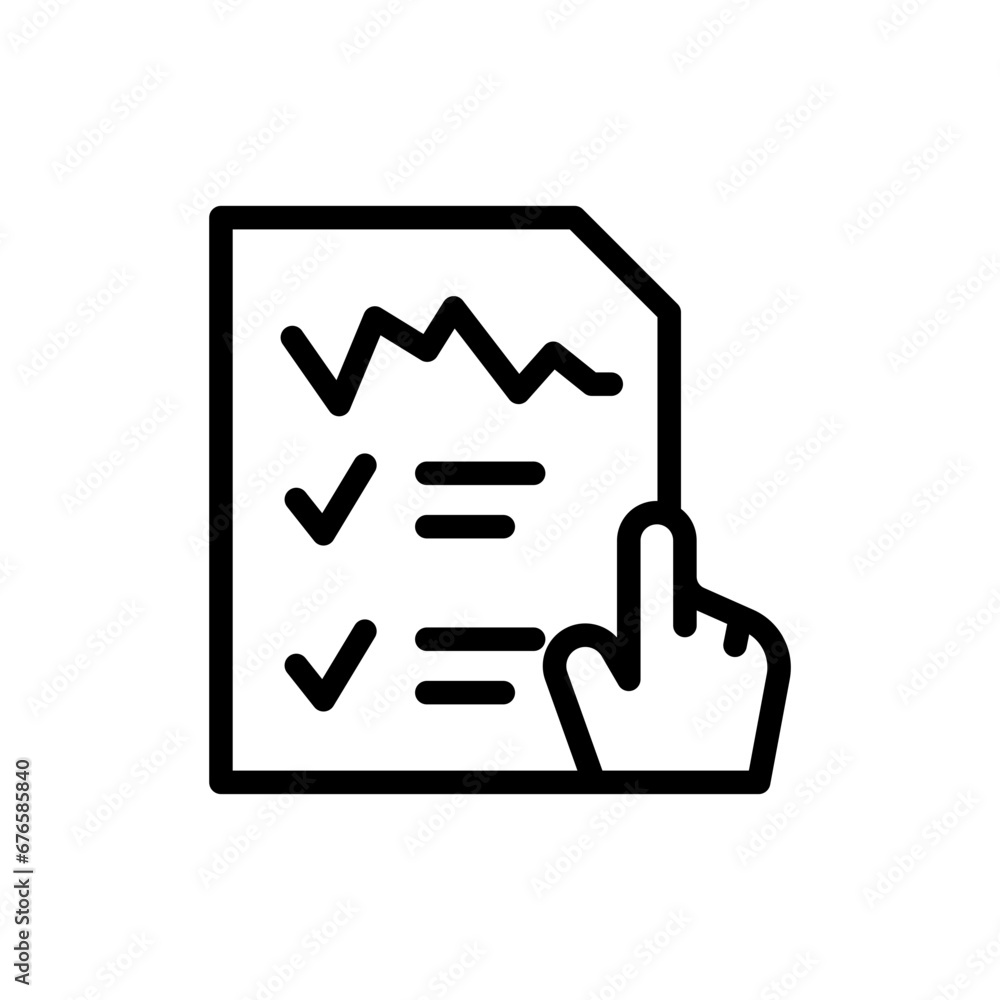 Evaluation action plan icon with black outline style. evaluation, review, business, survey, quality, service, performance. Vector Illustration Evaluation action plan icon with black outline style. evaluation, review, business, survey, quality, service, performance. Vector Illustration