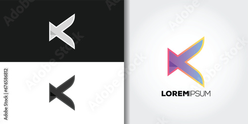 abstract letter k logo set