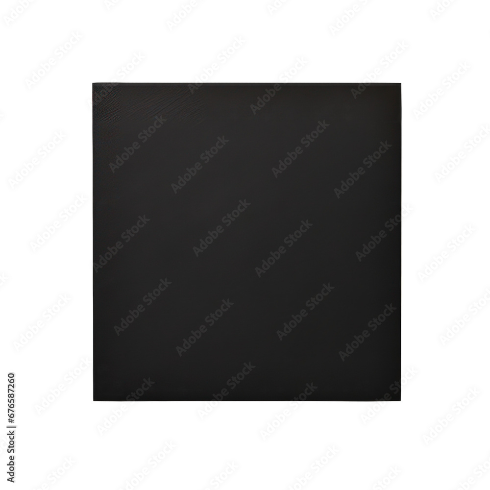 Piece of black cardboard isolated on white created with Generative AI Piece of black cardboard isolated on white created with Generative AI