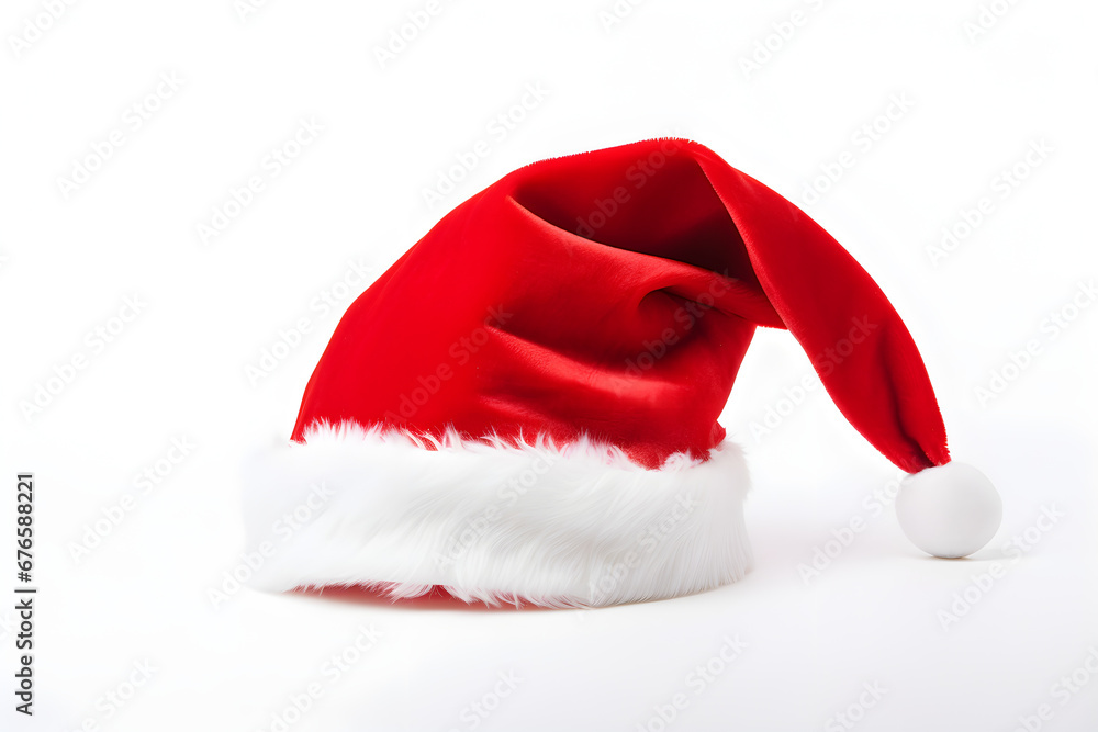 Red Santa hat isolated on white background Red Santa hat isolated on white background