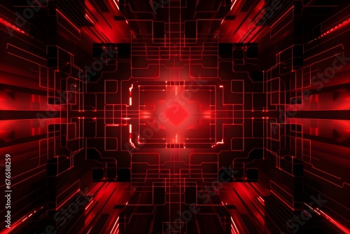Red abstract technology pattern background