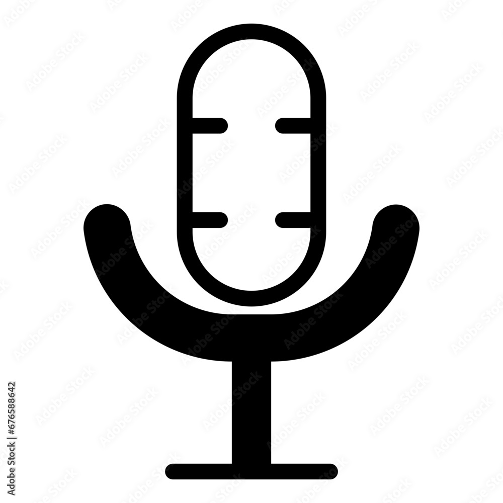 microphone icon solid style microphone icon solid style