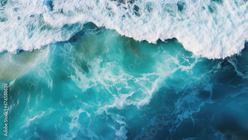 Breath of the Winds: Turquoise Sea and Azure Waves, Top View
