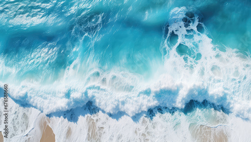 Breath of the Winds: Turquoise Sea and Azure Waves, Top View