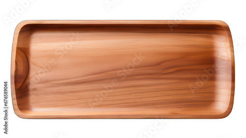 Wooden Tray isolated on white created with Generative AI