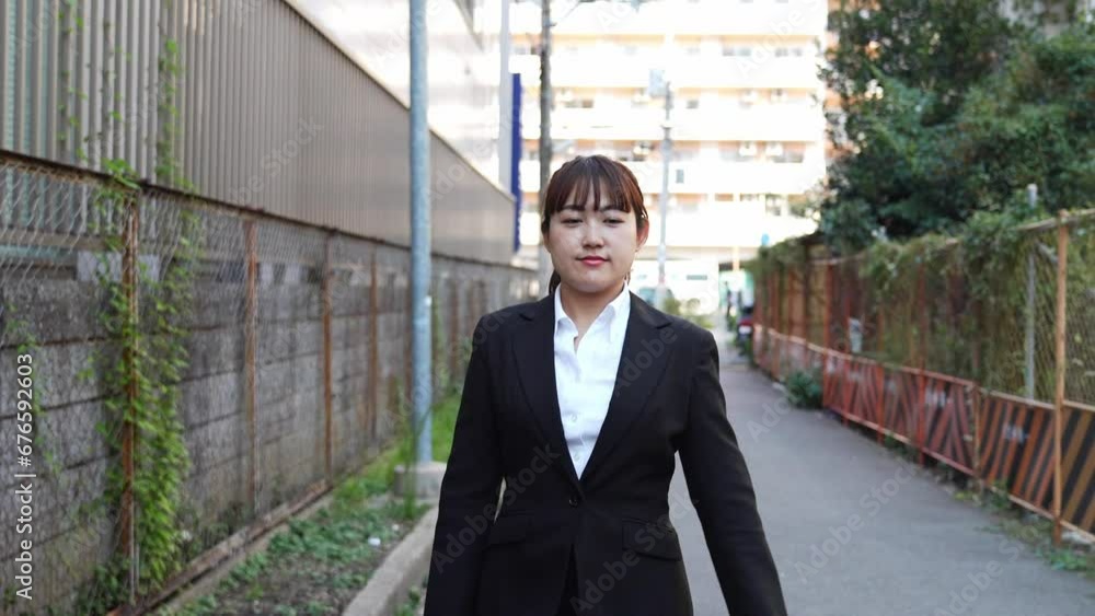外回りをする女性会社員 外回りをする女性会社員