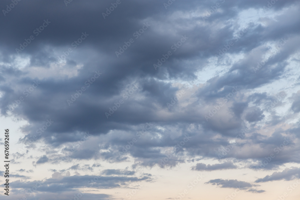 Idyllic sky with clouds of different shapes