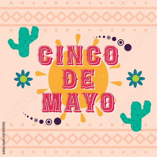 Colored cinco de mayo poster Traditional mexican festival Vector
