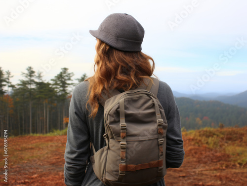 Youth Hiking in Smoky Mountains with American Flag Patches