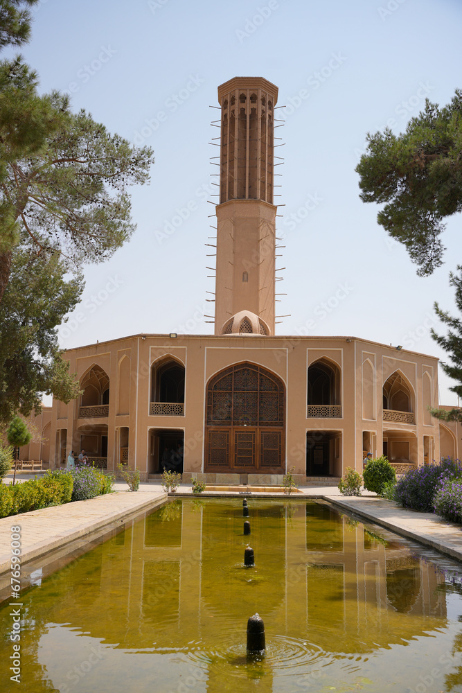 Iranian architecture of Dowlat Abad Garden in Yazd city.