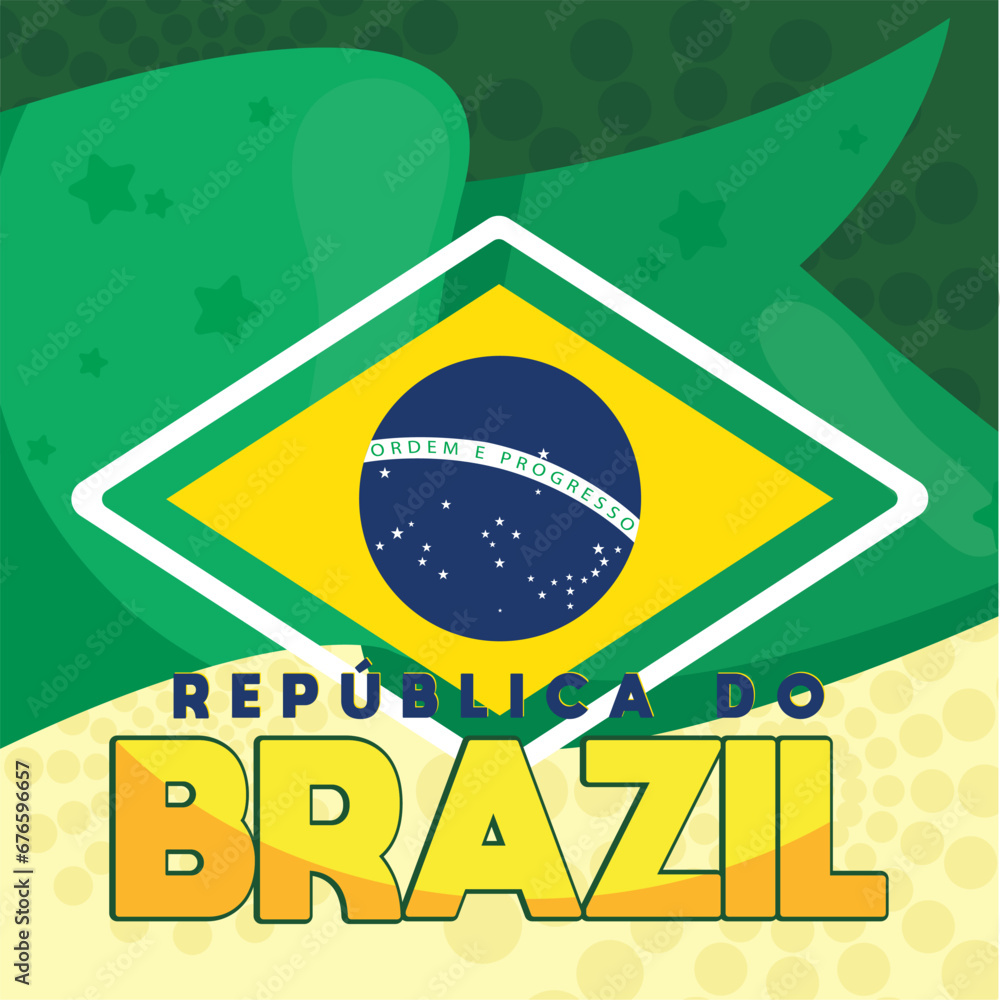 Fototapeta premium Colored brazil background with its flag Vector