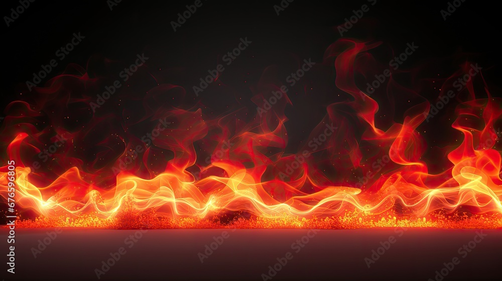 Fototapeta premium fire flames on black