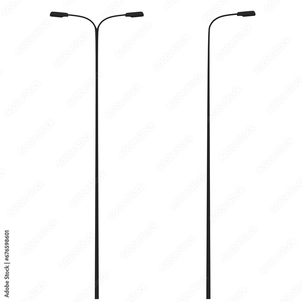 3D rendering illustration of a couple of street lamps 3D rendering illustration of a couple of street lamps