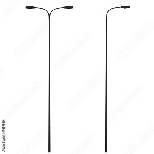 3D rendering illustration of a couple of street lamps photo