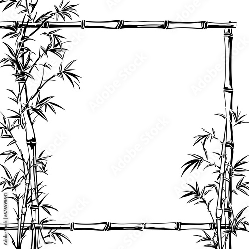 Bamboo frame border silhouette