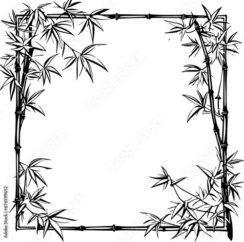 Bamboo frame border silhouette © safri