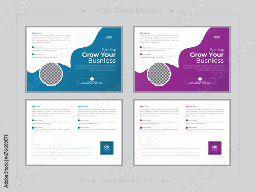 Elegant simple clean creative corporate modern professional business construction real estate agent post card design template.