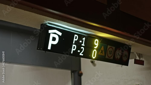 Indoor Parking Lot Free Space Indicator Information Board