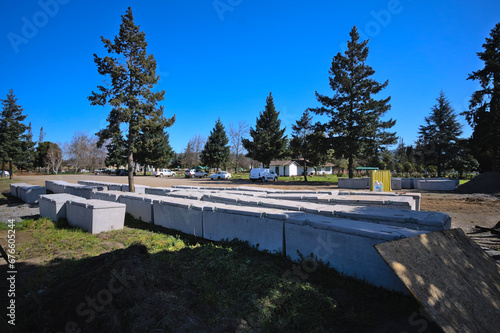 Cement coffins at Cemetery 