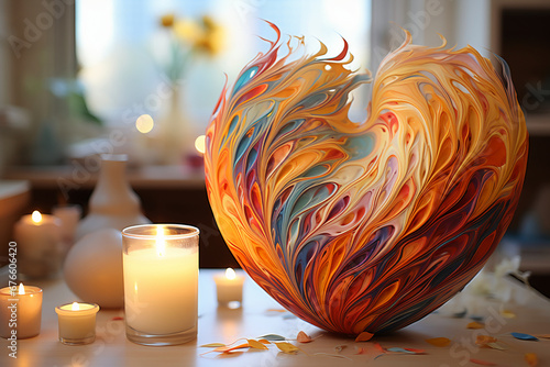 Heart - shaped ornament pattern, romantic, painting photo