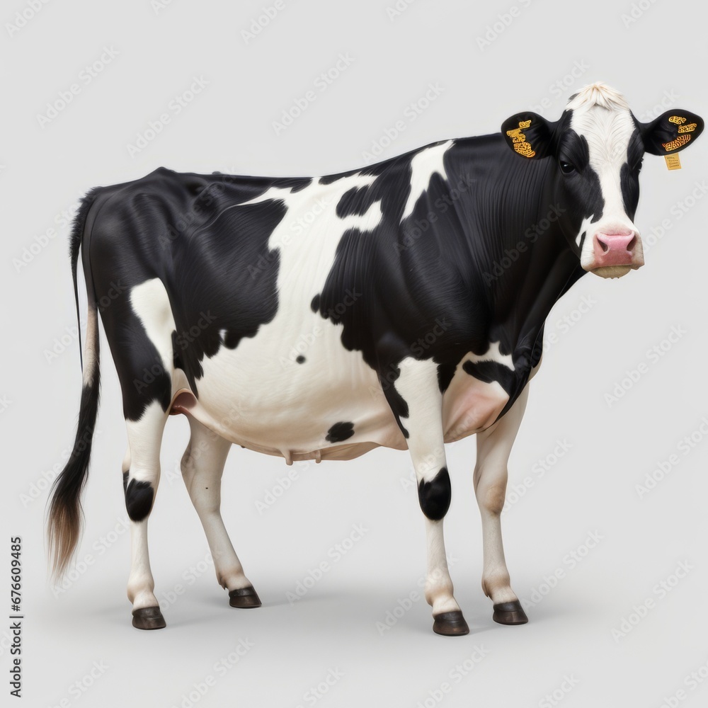 image of a dairy cow on a white background