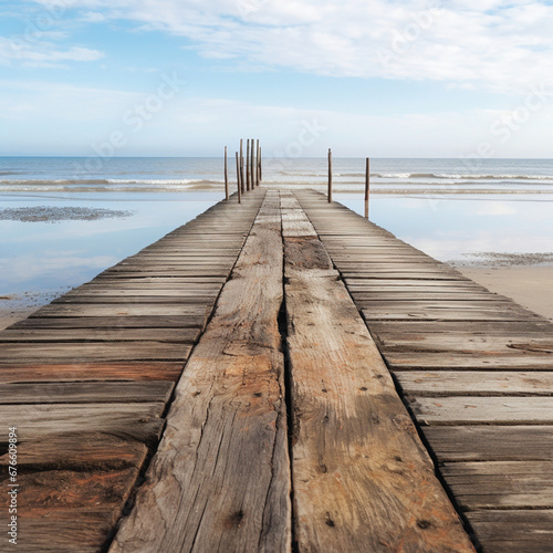 Wooden walkway to the sea 03